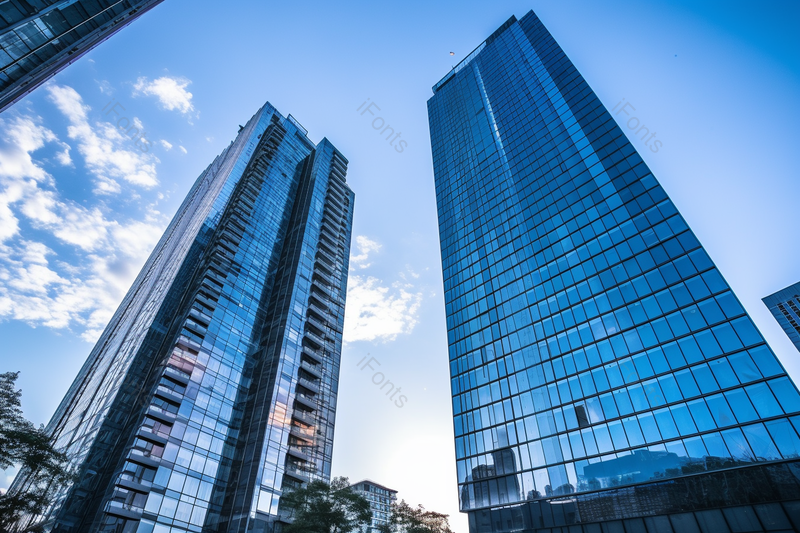 天空下城市办公大楼建筑背景,高清,摄影图,摄影图片,图片大全,摄影图免费下载